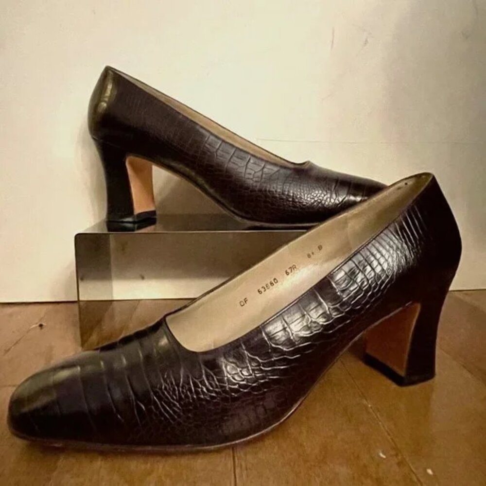 Salvatore Ferragamo Brown Animal Print Pumps - 8.5